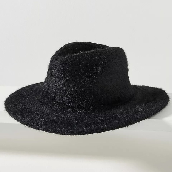 Anthropologie Black Fuzzy Knit Rancher - Picture 1 of 4